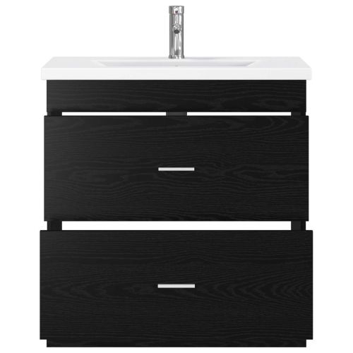 Комплект мебели за баня Черен дъб 81 x 40 x 84,5 см