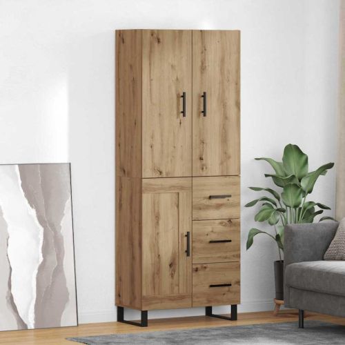 Висок шкаф с чекмедже 2 pcs Дъб 69,5 x 34 x 180 см
