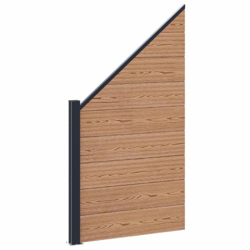 Комплект ограда 9 pcs 1484 x 186 см WPC и алуминий Кафяво