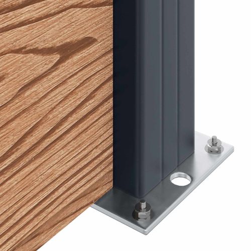 Панел на ограда 10 pcs WPC и алуминий Кафяво