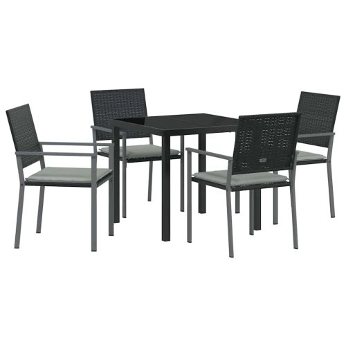 Комплект за хранене в градината 5 pcs Черен и Светло Сив