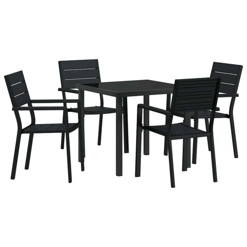 Комплект за хранене в градината 5 pcs Черно