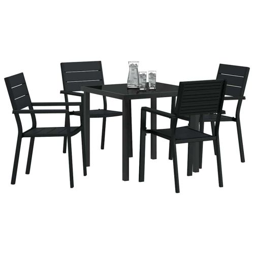 Комплект за хранене в градината 5 pcs Черно