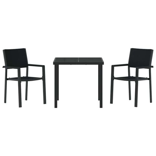Комплект за хранене в градината 3 pcs Черно