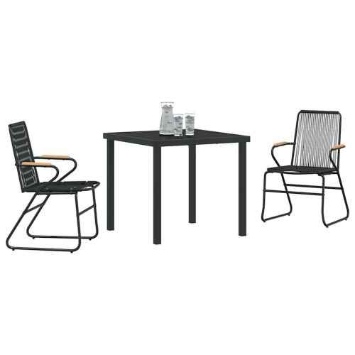 Комплект за хранене в градината 3 pcs Черно