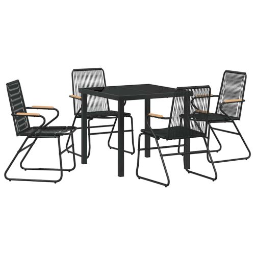 Комплект за хранене в градината 5 pcs Черно