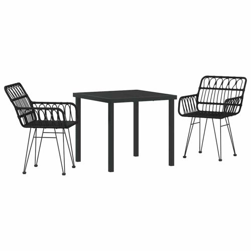 Комплект за хранене в градината 3 pcs Черно
