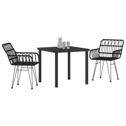 Комплект за хранене в градината 3 pcs Черно