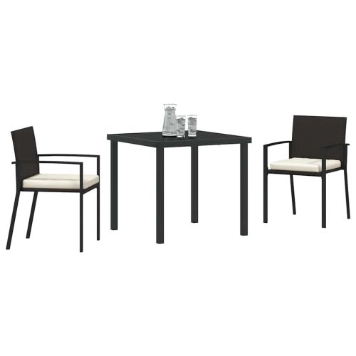 Комплект за хранене в градината 3 pcs Черно