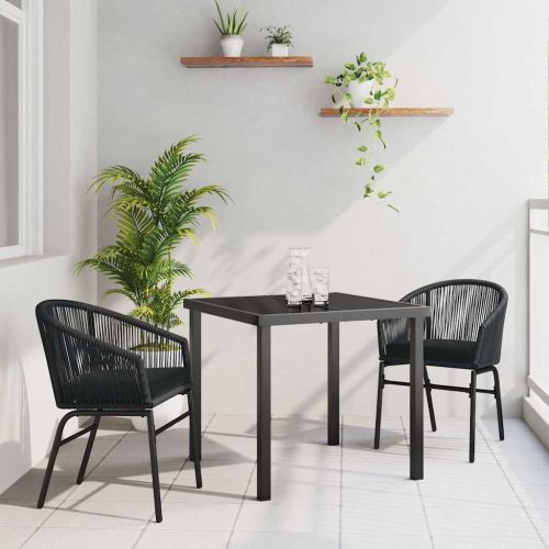 Комплект за хранене в градината 3 pcs Черно