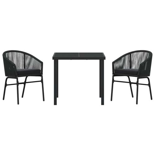 Комплект за хранене в градината 3 pcs Черно