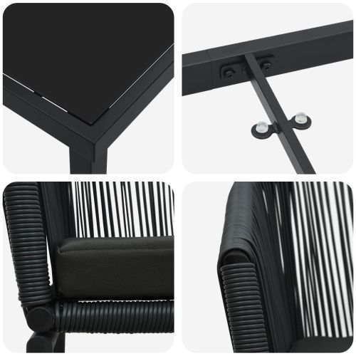 Комплект за хранене в градината 5 pcs Черно