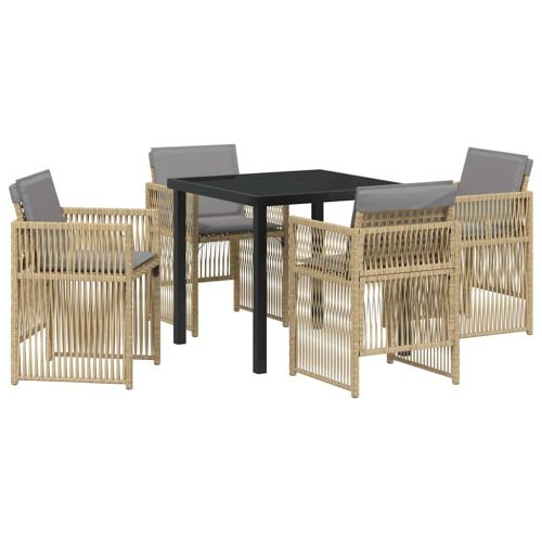 Комплект за хранене в градината 5 pcs Бежово