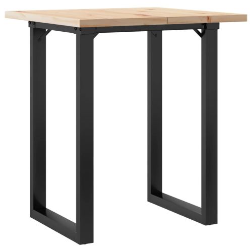 Трапезна маса О-образна рамка 60x60x75,5 см бор масив и стомана