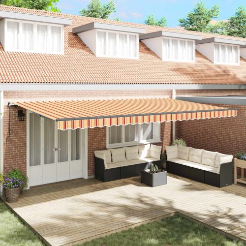 Прибираща се тента Жълт и оранжев 600 × 350 cm