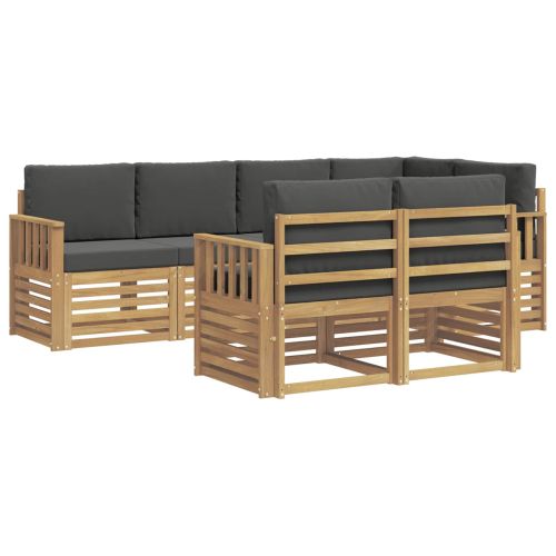 Комплект дивани за открито 7 pcs Бяло и антрацит