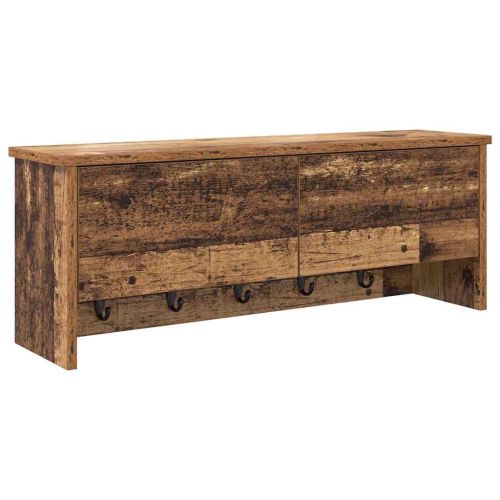 Стенен закачалка за палта с рафт Старо дърво 80 x 20 x 30 cm