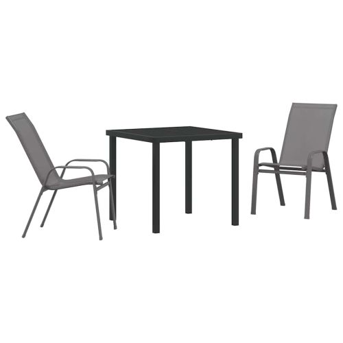 Комплект за хранене в градината 3 pcs Сив и черен