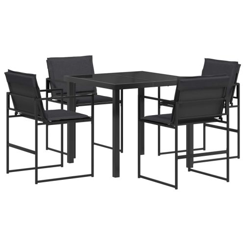 Комплект за хранене в градината 5 pcs Черен и Тъмен сив