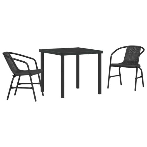 Комплект за хранене в градината 3 pcs Черно