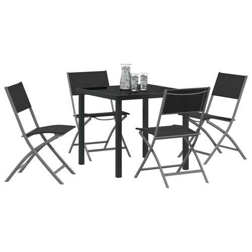 Комплект за хранене в градината 5 pcs Черно