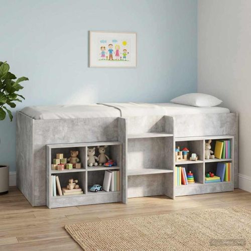 Легло за деца с висока рамка 2 pcs Бетон 193 x 96,1 x 68,5 см
