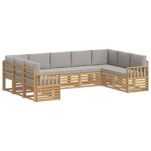 Комплект дивани за открито 7 pcs Бяло и светлосиво