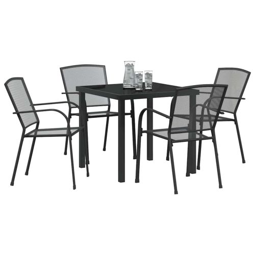 Комплект за хранене в градината 5 pcs Антрацит