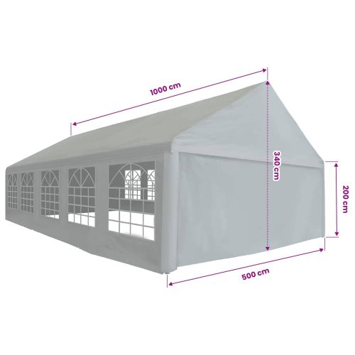 Тент без рамка Сив 10 x 5 m ПЕ
