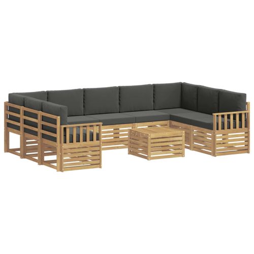 Комплект дивани за открито 8 pcs Бяло и антрацит