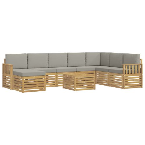 Комплект дивани за открито 7 pcs Бяло и светлосиво