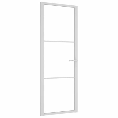 Интериорна врата 76x201,5 см бяла ESG стъкло и алуминий