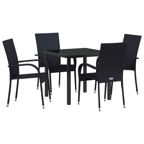 Комплект за хранене в градината 5 pcs Черно