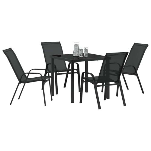 Комплект за хранене в градината 5 pcs Черно