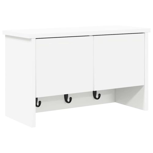 Стенен закачалка за палта Бяло 50 x 20 x 30 см Инженерно дърво
