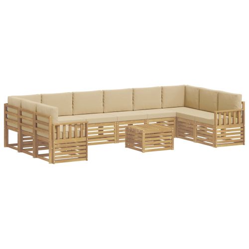 Комплект дивани за открито 8 pcs Бял и Бежов 59 x 59 x 37 см
