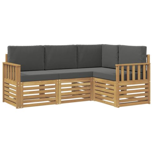 Комплект дивани за открито 4 pcs Бяло и антрацит