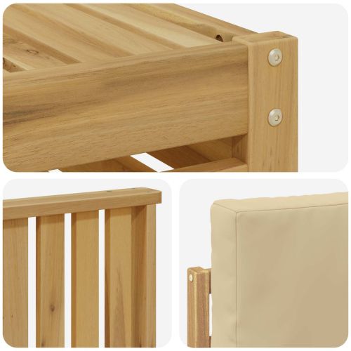 Комплект дивани за открито 7 pcs Бял и Бежов 59 x 59 x 37 см