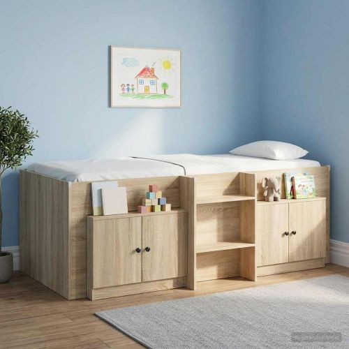 Шкаф за легло със съхранение 2 pcs Дъб сонома 66 x 35 x 48 см