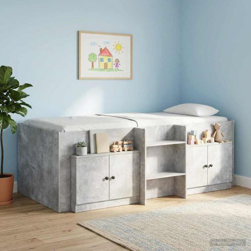 Шкаф за легло със съхранение 2 pcs Бетонно сиво 66 x 35 x 48 см