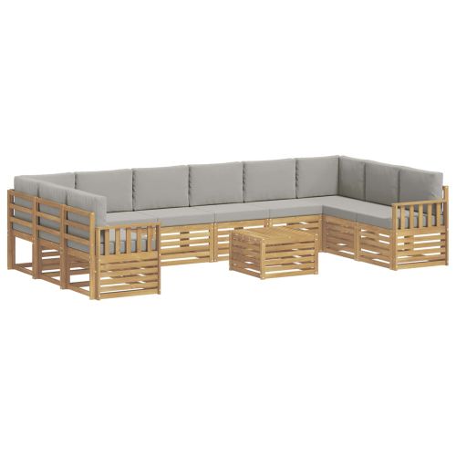 Комплект дивани за открито 8 pcs Бяло и светлосиво