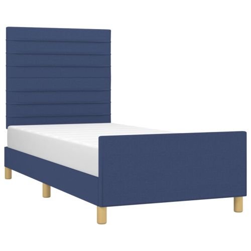Рамка за легло без матрак, Синьо, 90x200 см, плат