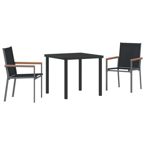 Комплект за хранене в градината 3 pcs Черно
