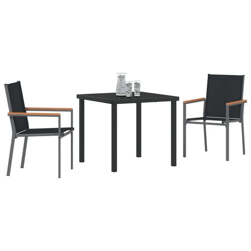 Комплект за хранене в градината 3 pcs Черно