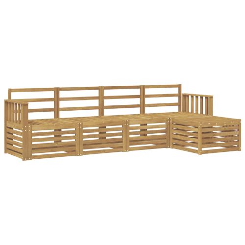 Комплект дивани за открито 5 pcs Бяло 249 x 122,5 x 73 см
