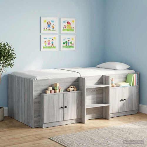 Шкаф за легло със съхранение 2 pcs Сив Сонома 66 x 35 x 48 см