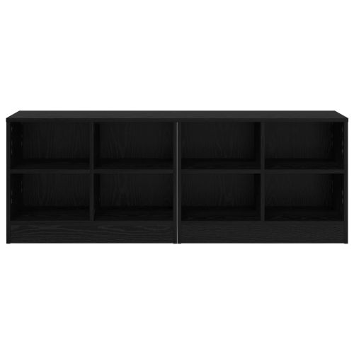 Шкаф за легло с рафт 2 pcs Черен дъб 66 x 33 x 48 см