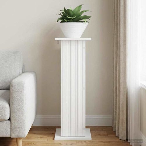 Стойка за растения Бял гланц 30,5 x 30 x 80,5 см
