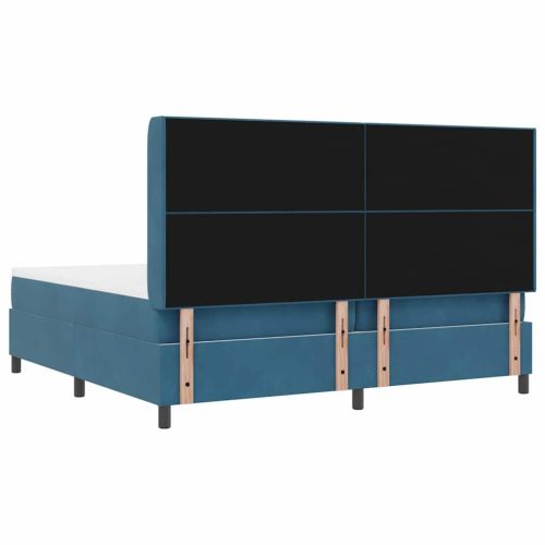 Легло с пружинирана основа с матрак Синьо 100 x 200 cm Кадифе