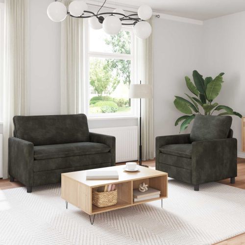 Комплект дивани 2 pcs Антрацит Полиестер
